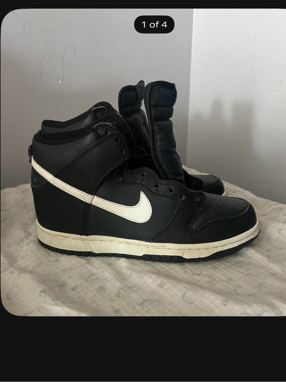 Nike Men’s Black & White High-Top Sneakers with White Swoosh
